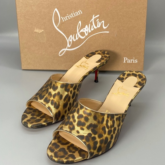 CHRISTIAN LOUBOUTIN East Leopard Print Slip-On Sandal - Picture 11 of 11